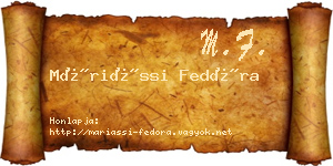 Máriássi Fedóra névjegykártya